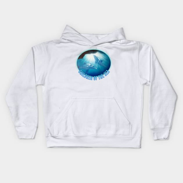 Dolphin t-shirt designs Kids Hoodie by Coreoceanart